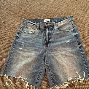 pistola Frayed Hem Distressed Denim Bermuda Shorts - Blue Wash
